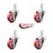 Service Caster 3 Inch Red Polyurethane Wheel Swivel 3/4 Inch Square Stem Caster Set SCC SCC-SQ20S314-PPUB-RED-34-4 - alternate 4